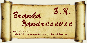 Branka Mandrešević vizit kartica
